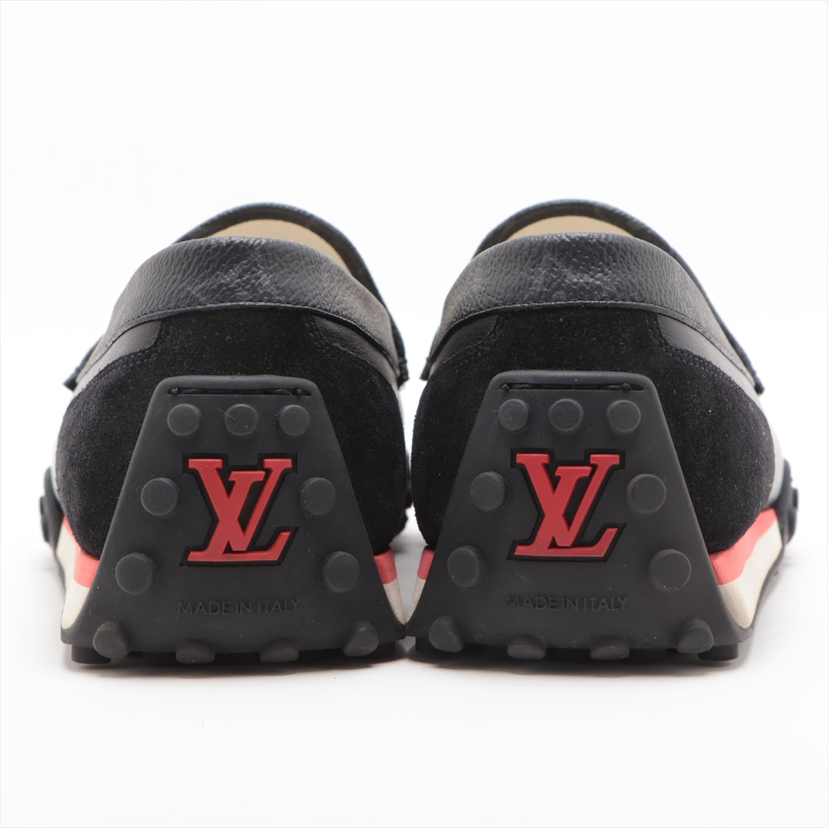 Louis Vuitton LV Racing Line 21 Year PVC Leather Driving Shoes 7 1/2 Men Black ND0231 Monogram LV Logo