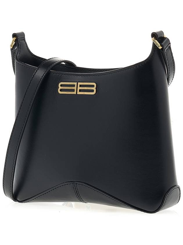 Luxury Balenciaga Trending 2026 Double B Logo Hobo Shoulder Bag Black