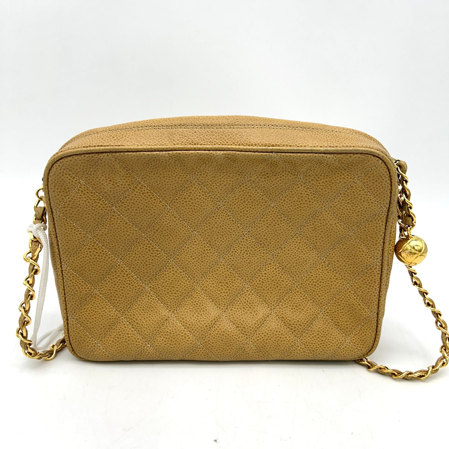 Chanel Cabian Skin Chevron Fringe Chain Shoulder Bag Leather LA29807
