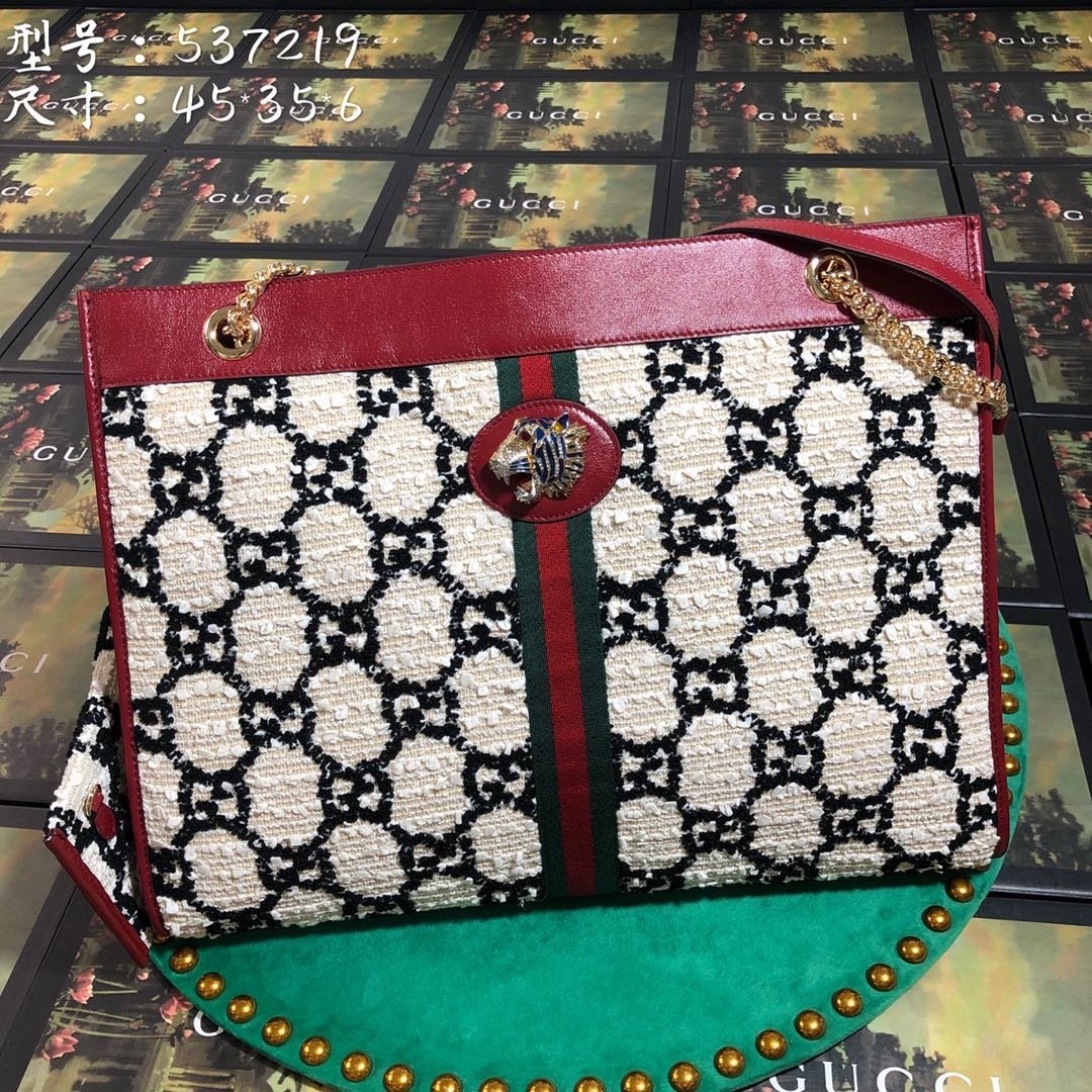 Gucci Tweed Wool Handbag Style 1