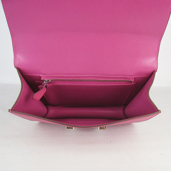 Luxury Hermes Constance Cowskin Leather Bag peach silver
