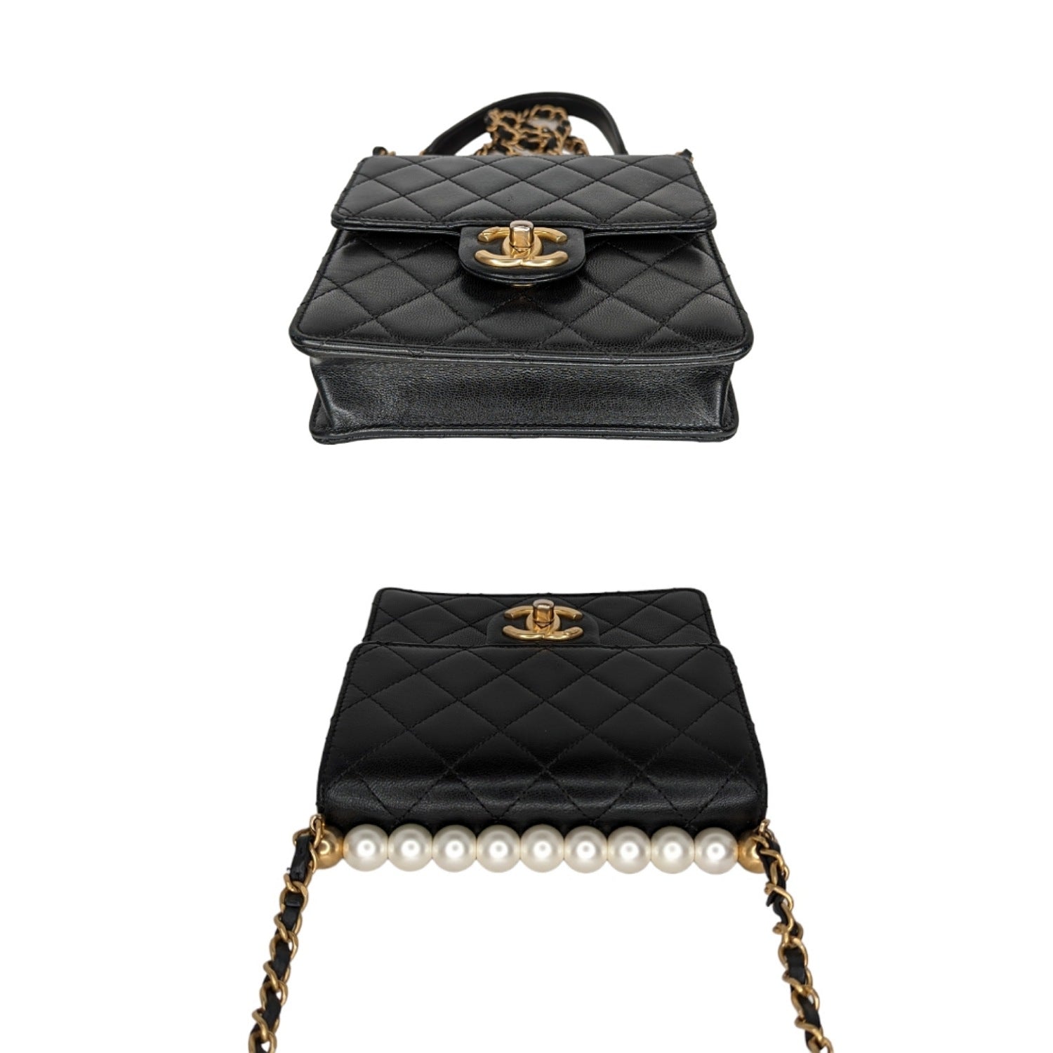 Chanel bag Small Goatskin Quilted Chic Pearls Flap Bag