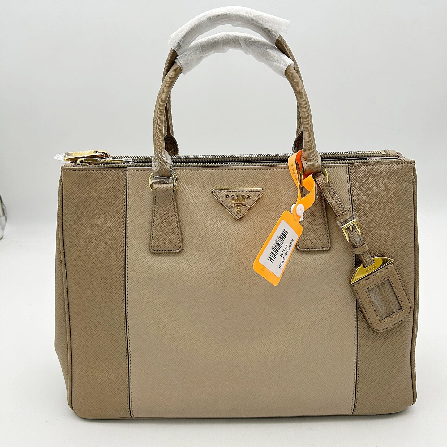 Prada Medium Saffiano Lux Galleria Double Zip Tote - Neutrals Handle Bags, Handbags 2505142305