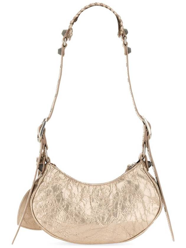 Luxury Balenciaga Trending 2026 Metallic Le Cagol XS Lambskin Shoulder Bag Metallic Beige