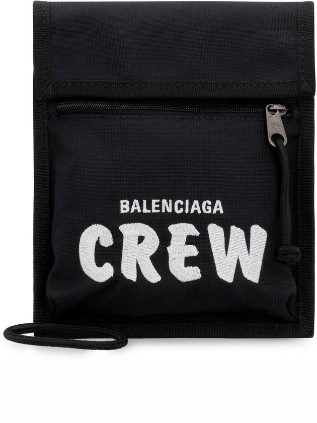 Luxury Balenciaga Trending 2026 Explorer Embroidered Crew Logo Mini Cross Bag Black