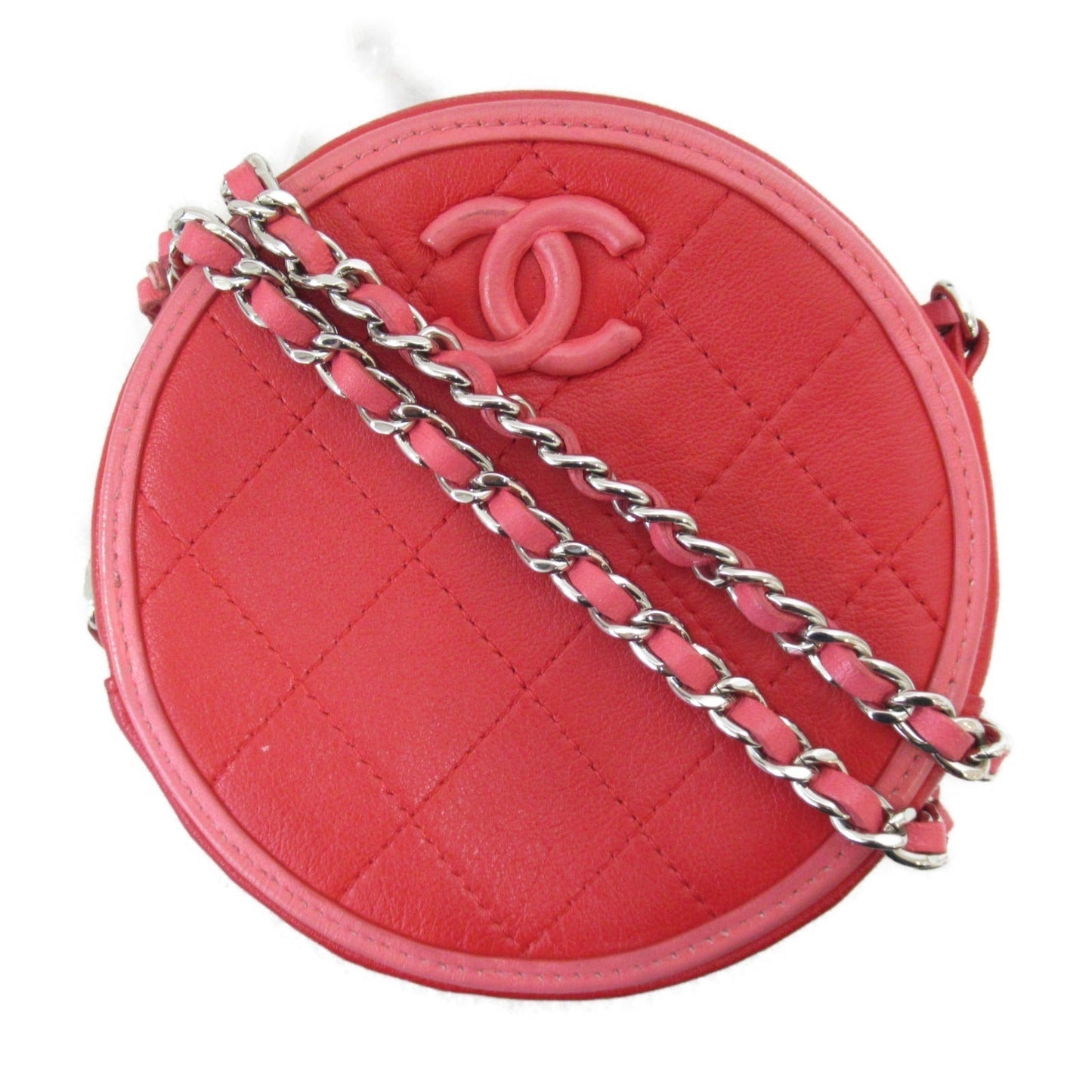 Chanel Chain Shoulder Bags Chain Shoulder Bags Leather Red/Pink