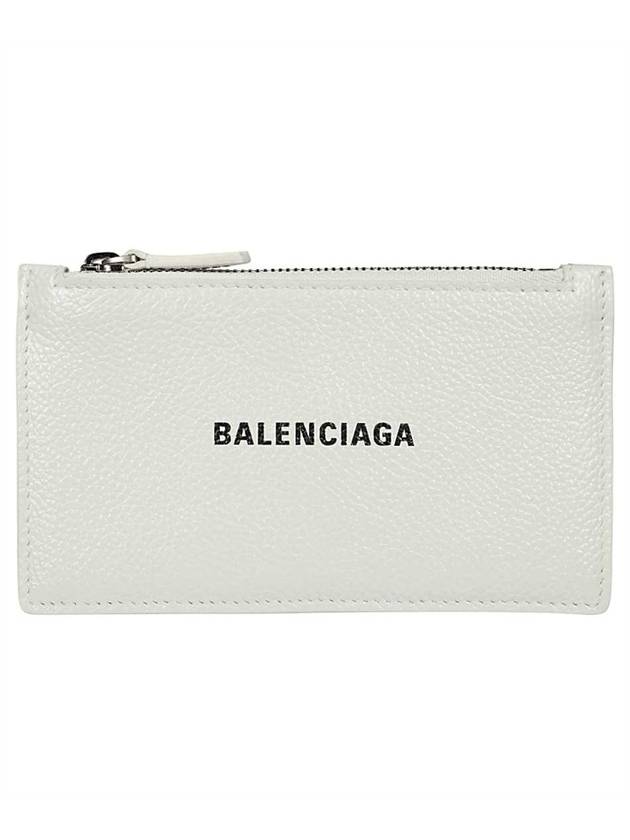 Luxury Balenciaga Trending 2025 Logo Print Zipper Card Wallet White