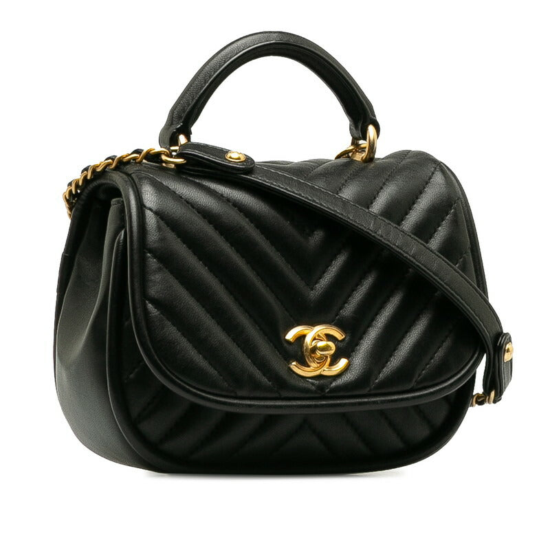 Chanel Coco V Stitch Leather 2way Shoulder Bag