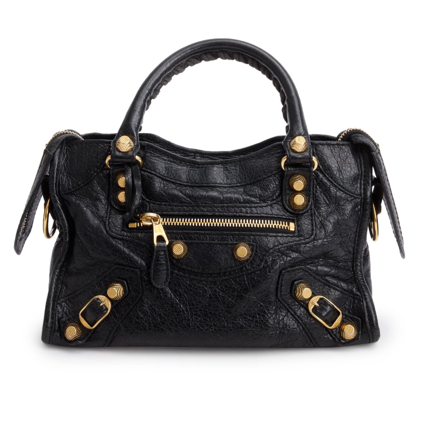 Balenciaga Black Arena Lambskin Leather Classic Mini City Bag