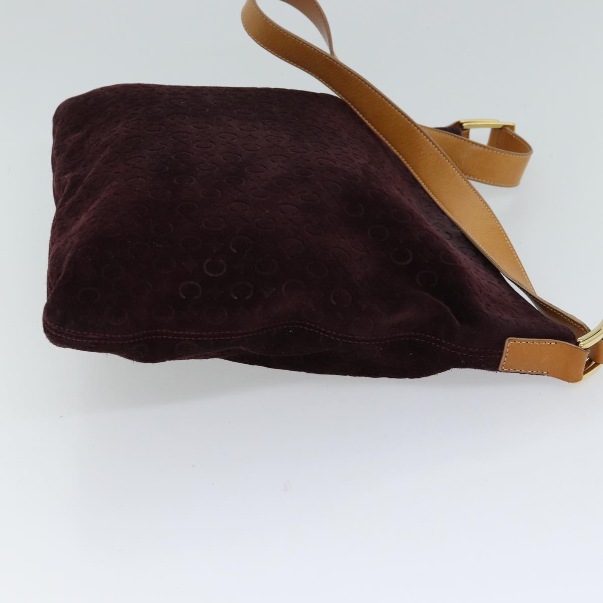 Luxury CELINE C Macadam Canvas Shoulder Bag Bordeaux 70179