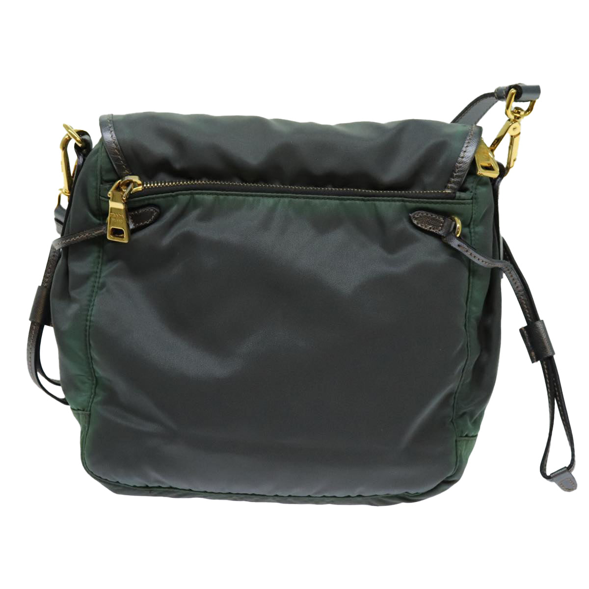 PRADA Shoulder Bag Nylon Khaki Auth 70209
