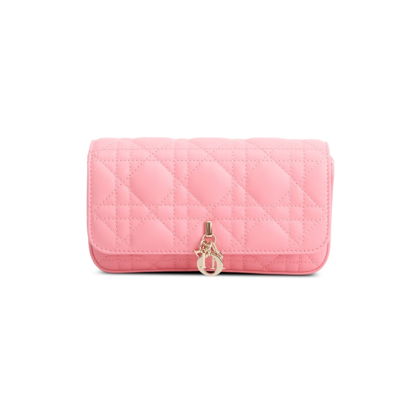 Christian Dior 2024 Pink Lambskin Cannage Dior Talk Phone Pouch