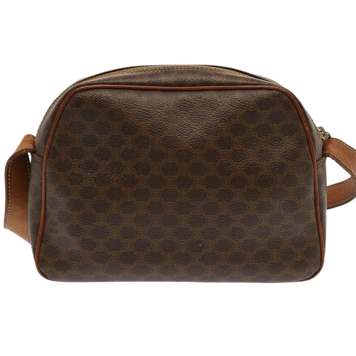 Luxury CELINE Macadam Canvas Shoulder Bag PVC Brown 70317