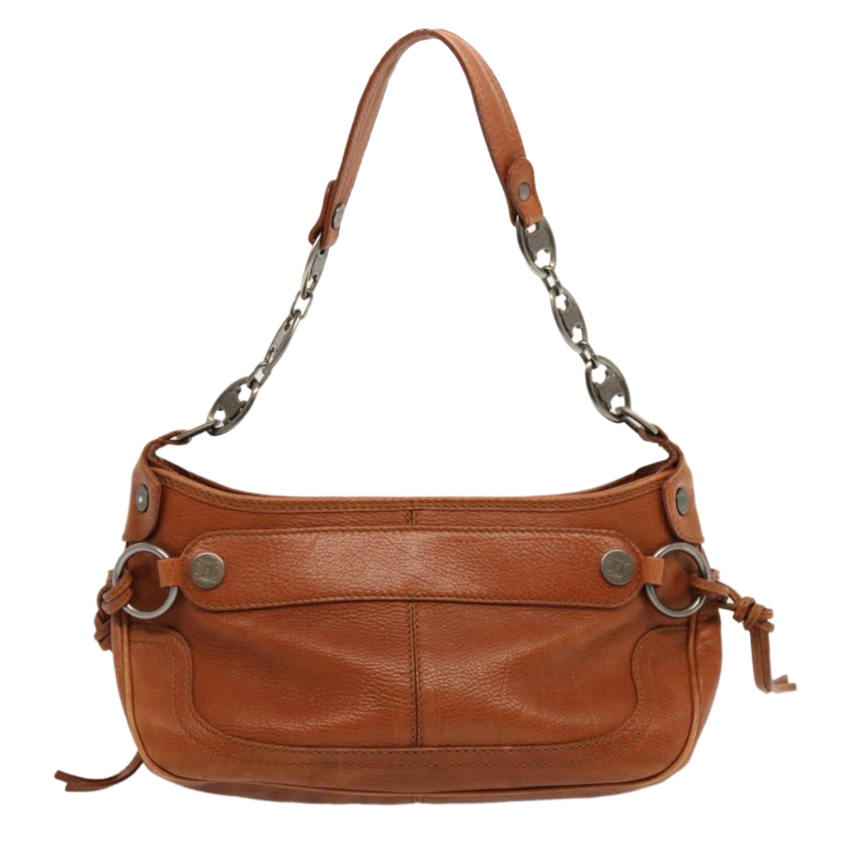 Luxury CELINE Shoulder Bag Leather Brown 70338