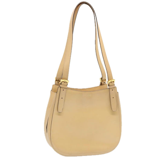 Luxury CELINE Shoulder Bag Leather Beige 70575