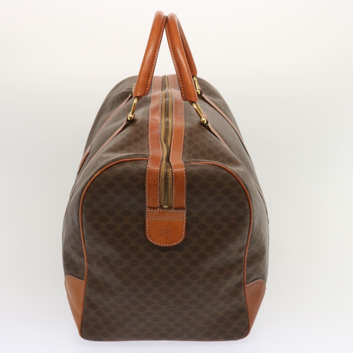 Luxury CELINE Macadam Canvas Boston Bag PVC Brown 70634