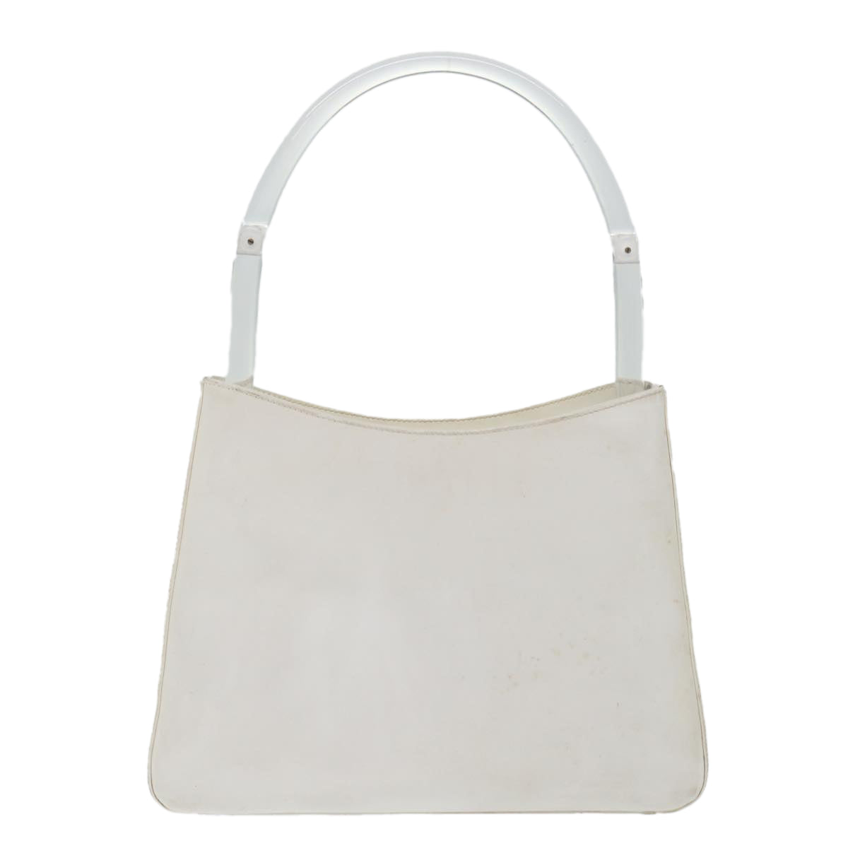 PRADA Shoulder Bag Patent leather White Auth 70671