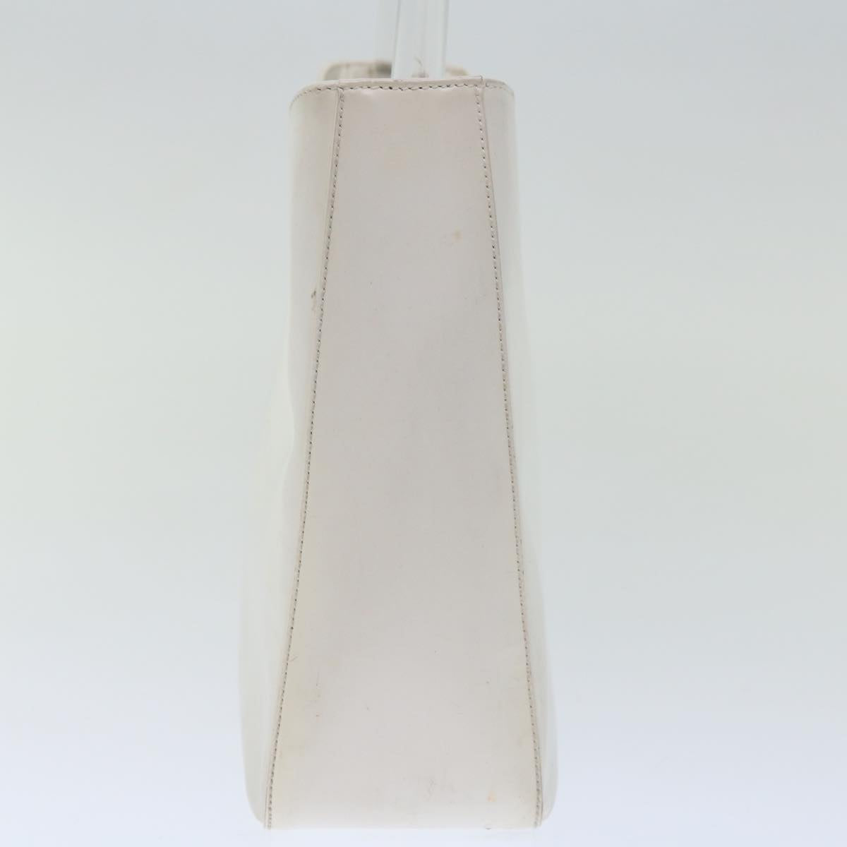 PRADA Shoulder Bag Patent leather White Auth 70671