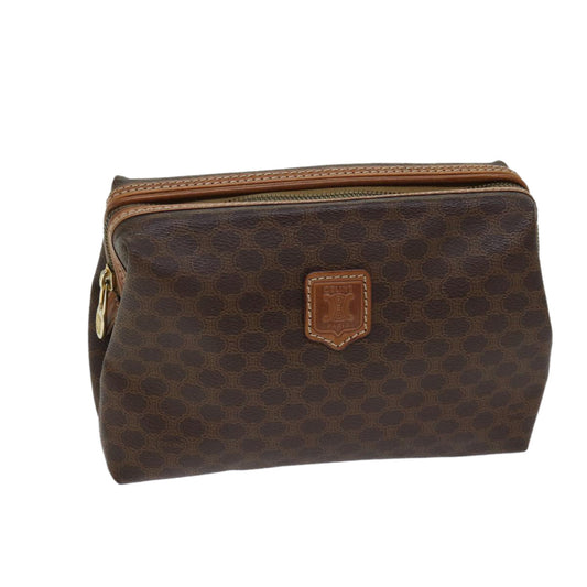 Luxury CELINE Macadam Canvas Pouch PVC Beige 70803