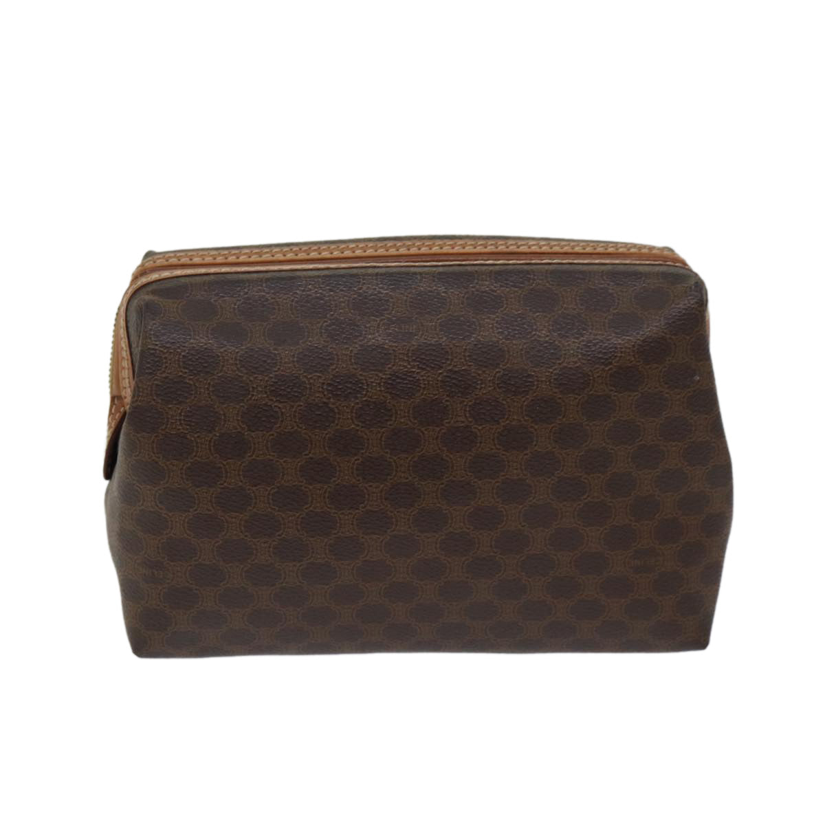 Luxury CELINE Macadam Canvas Pouch PVC Beige 70803