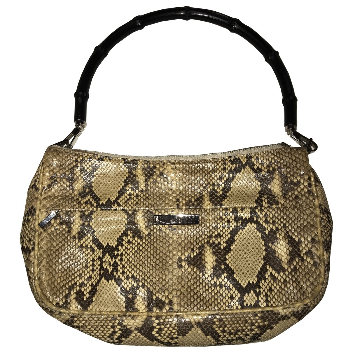 Gucci bamboo brown lizard handbag
