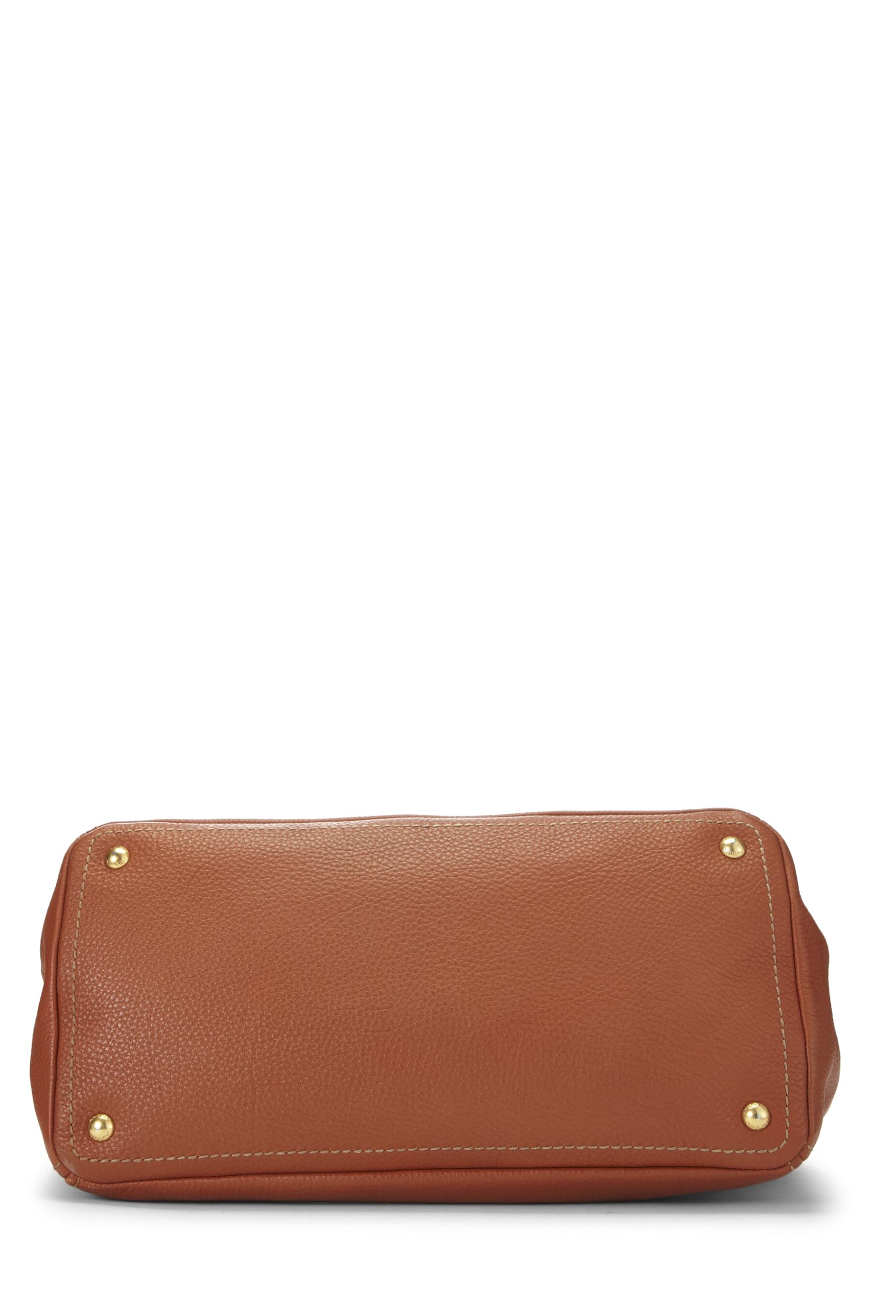 Prada, Brown Vitello Daino Convertible Open Tote Medium, Brown