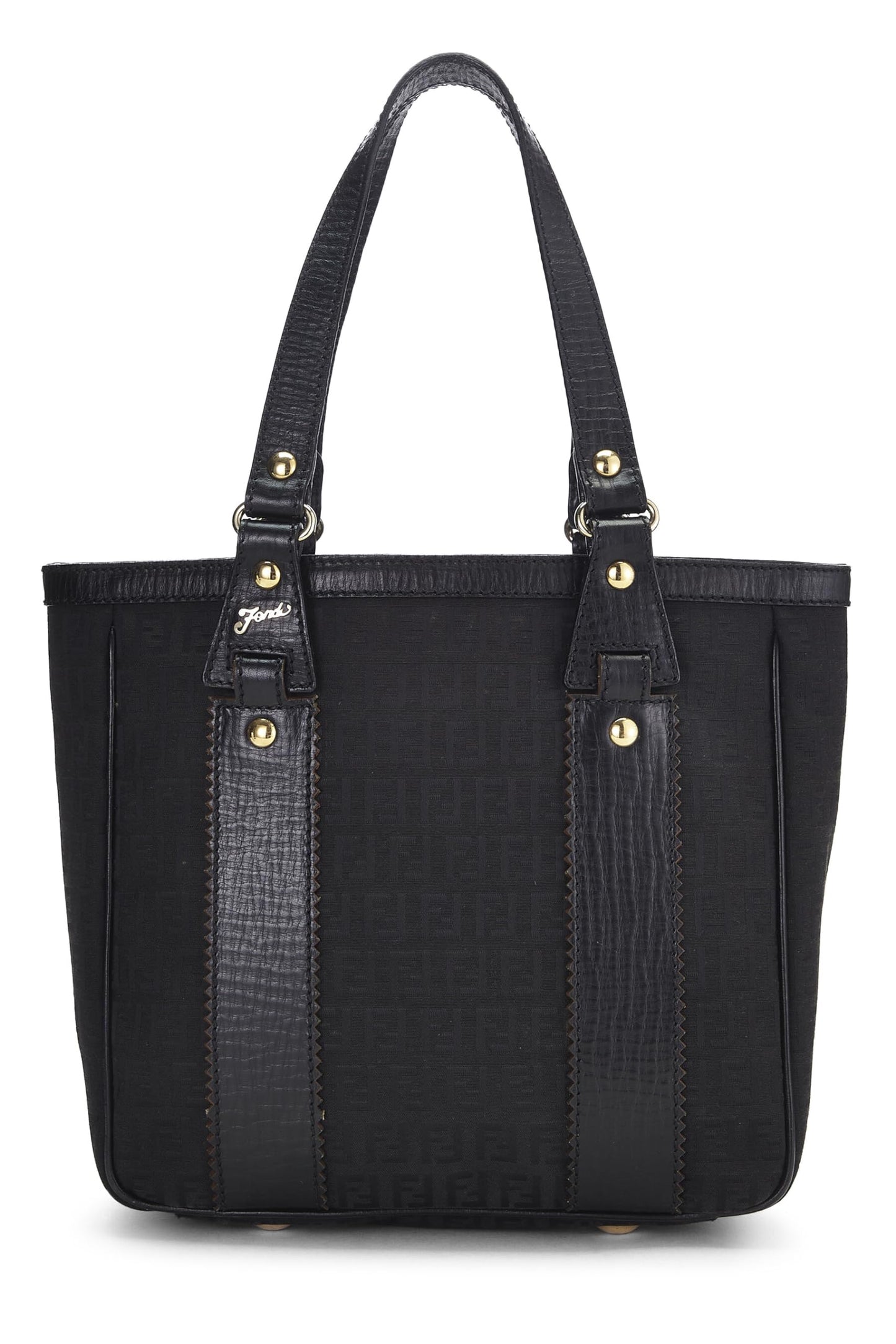 Fendi, Black Zucchino Canvas Tote Small, Black
