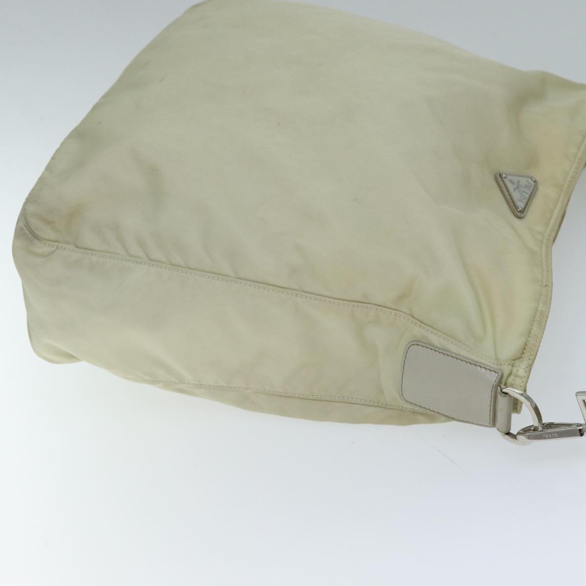 PRADA Shoulder Bag Nylon Cream Auth 71503