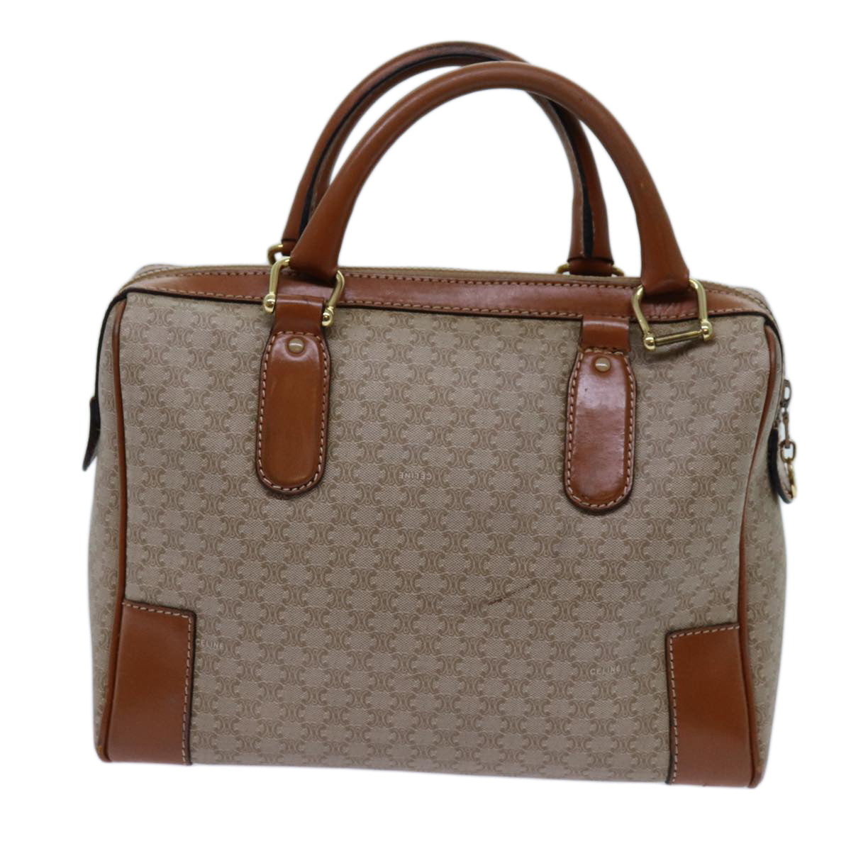 Luxury CELINE Macadam Canvas Hand Bag Beige 71533
