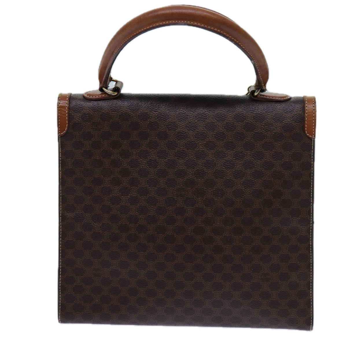 Luxury CELINE Macadam Canvas Hand Bag PVC Brown 71538