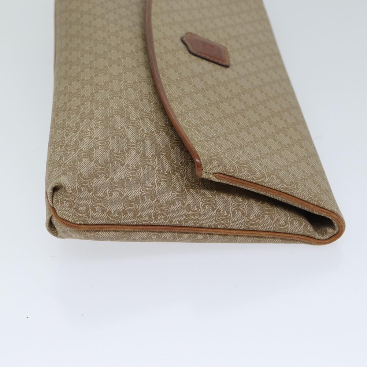Luxury CELINE Macadam Canvas Clutch Bag Beige 71544