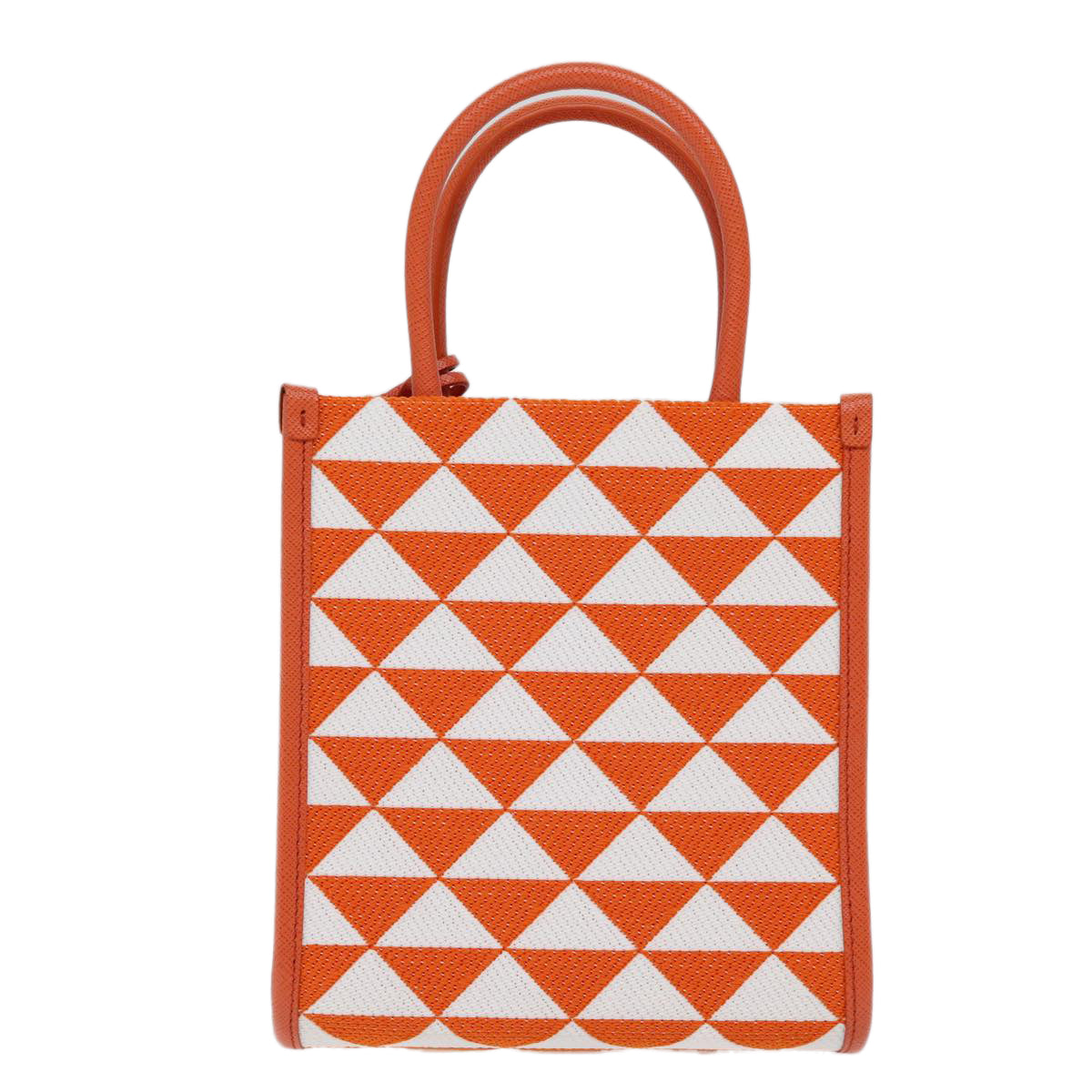 PRADA Hand Bag Canvas 2way Orange Auth 71577SA