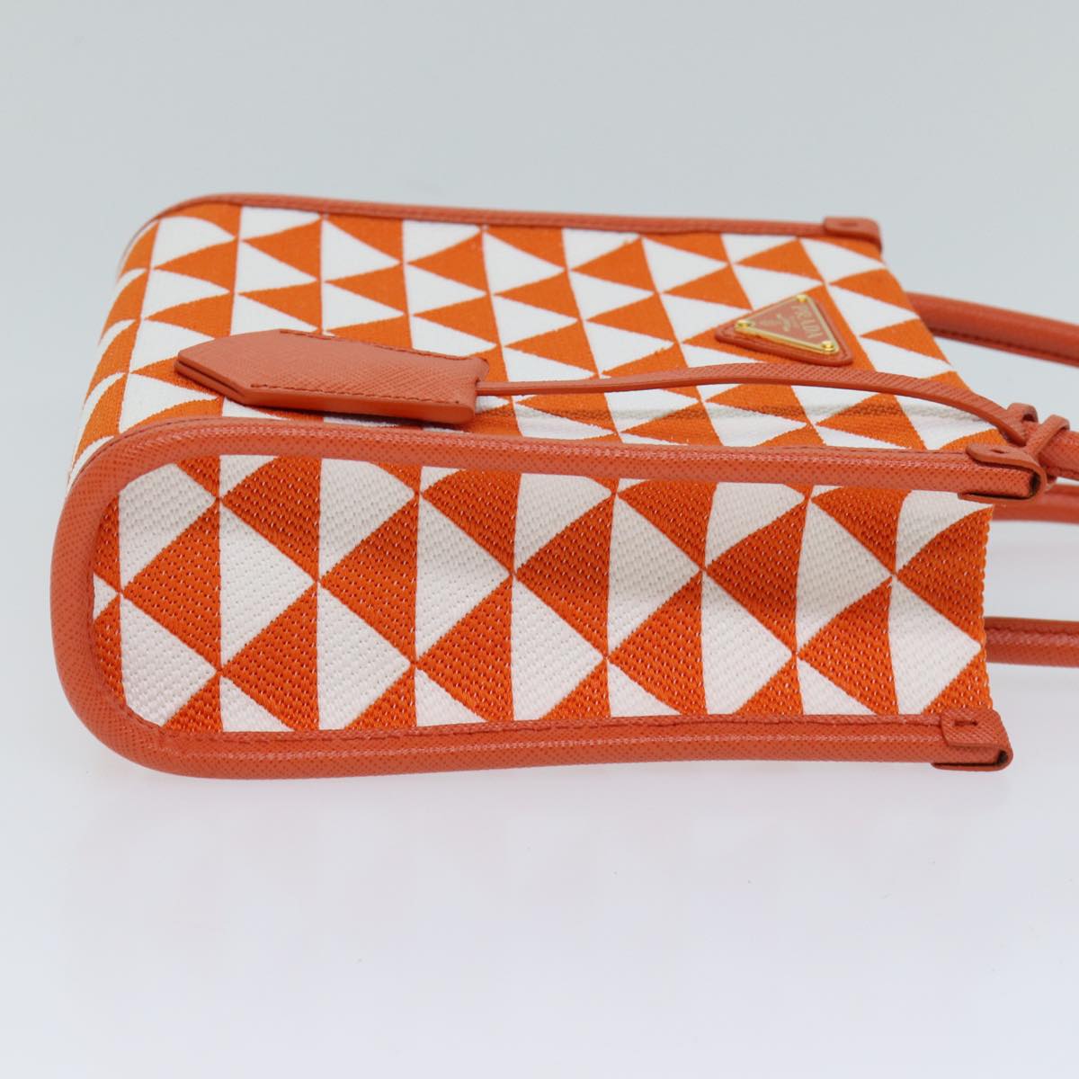 PRADA Hand Bag Canvas 2way Orange Auth 71577SA