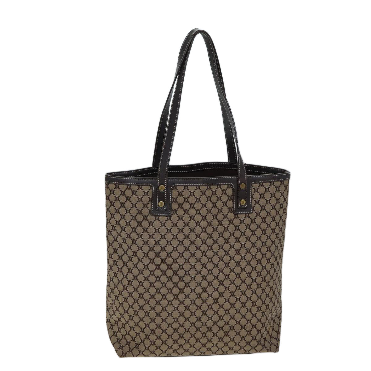 Luxury CELINE Macadam Canvas Tote Bag Beige 71888