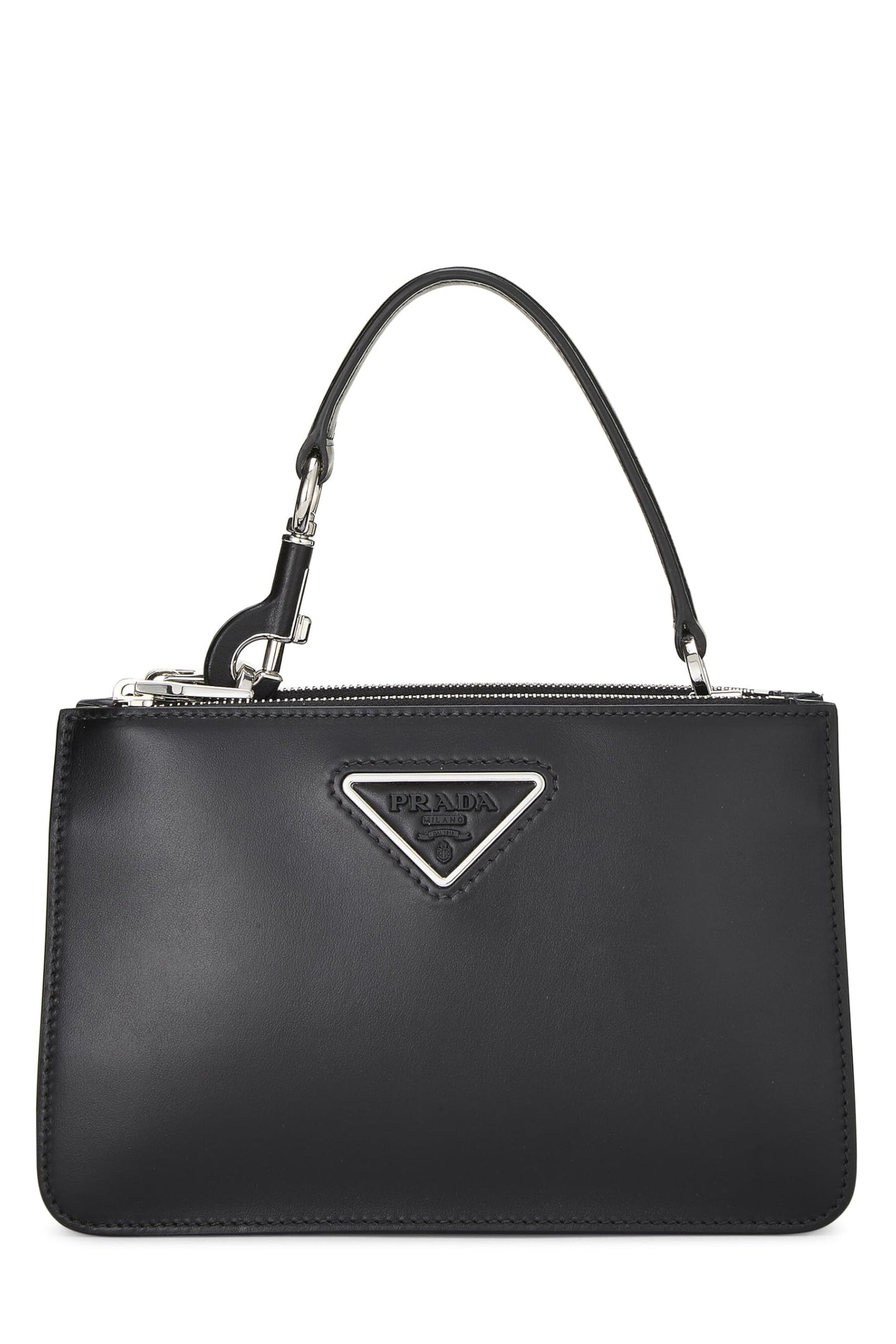 Prada, Black Calfskin Convertible Handbag, Black