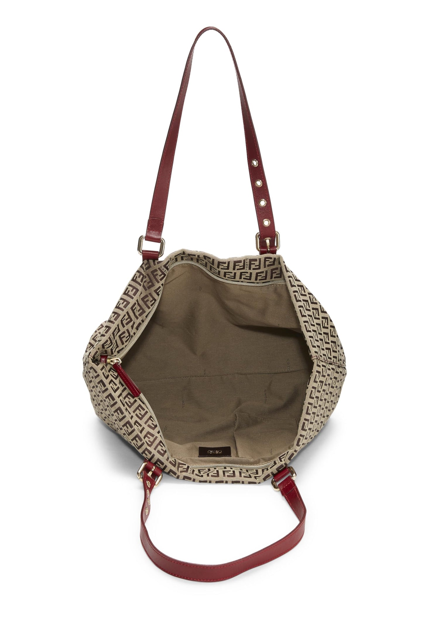 Fendi, Red Zucchino Canvas Superstar Tote, Red