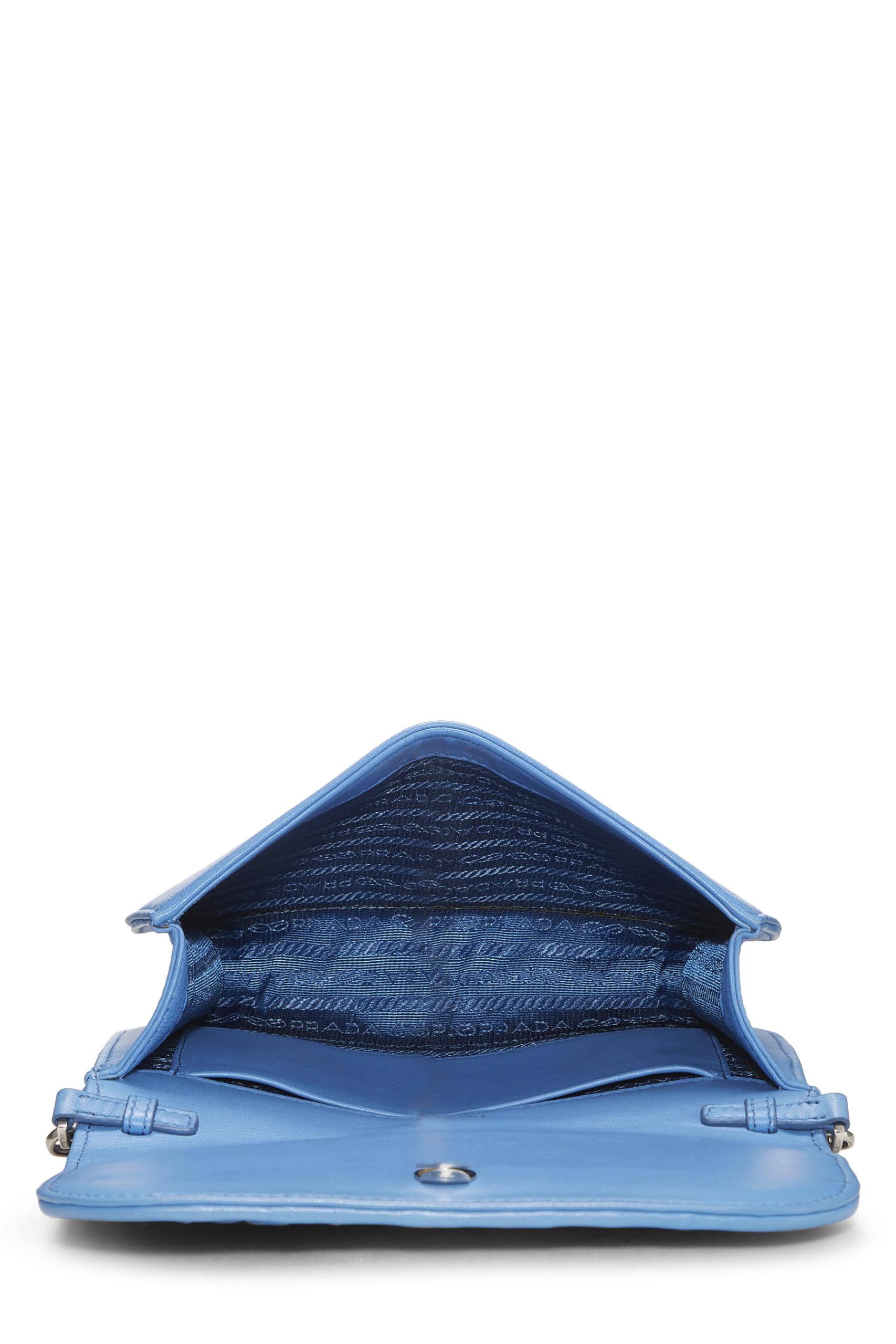 Prada, Blue Nappa Gaufre Shoulder Bag, Blue