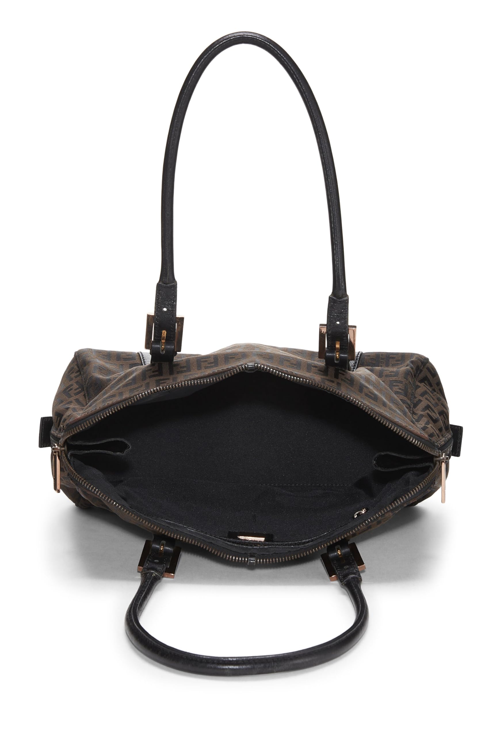 Fendi, Brown Zucchino Canvas Shoulder Bag, Brown