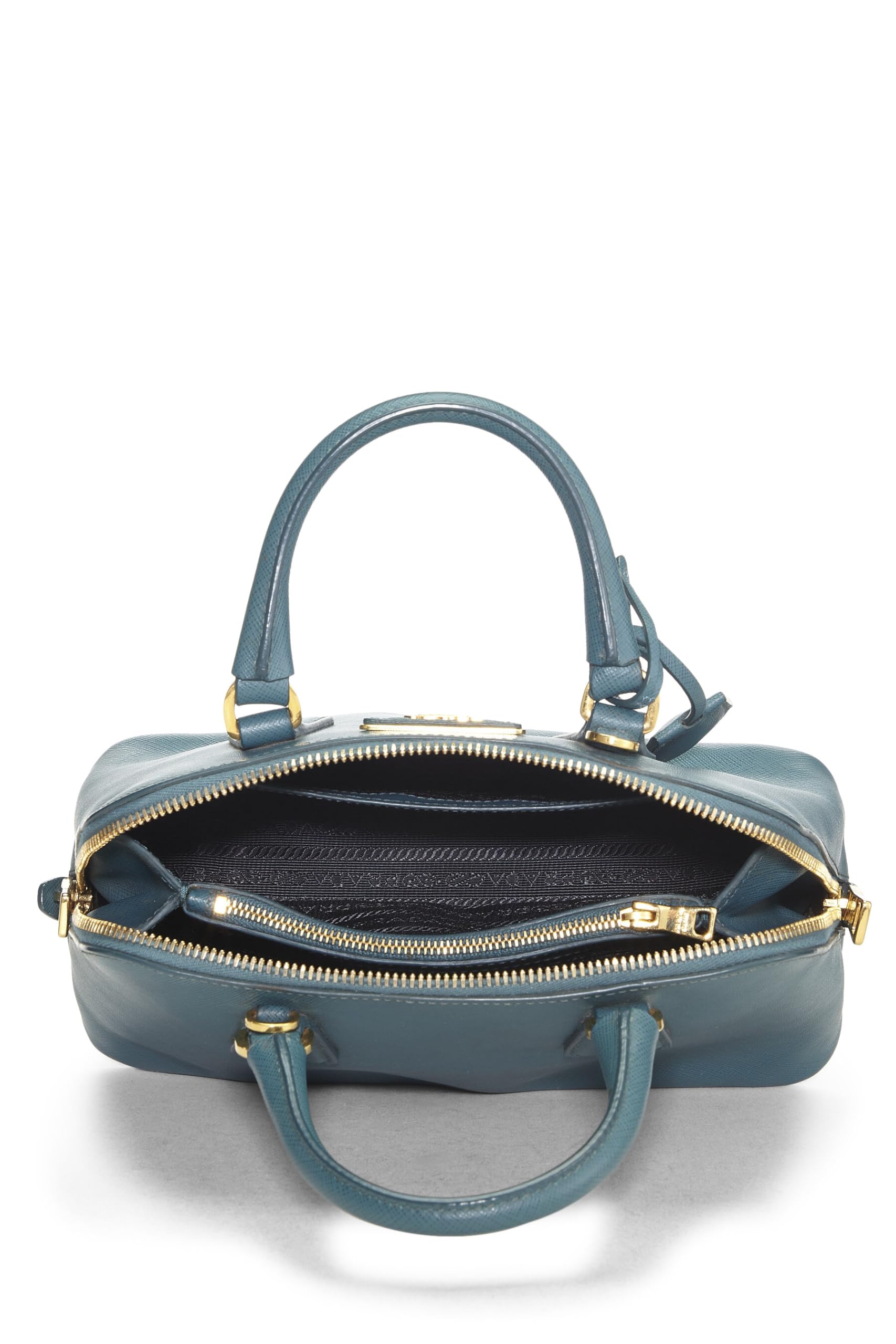 Prada, Blue Saffiano Leather Promenade Mini, Blue Luxury Handbag