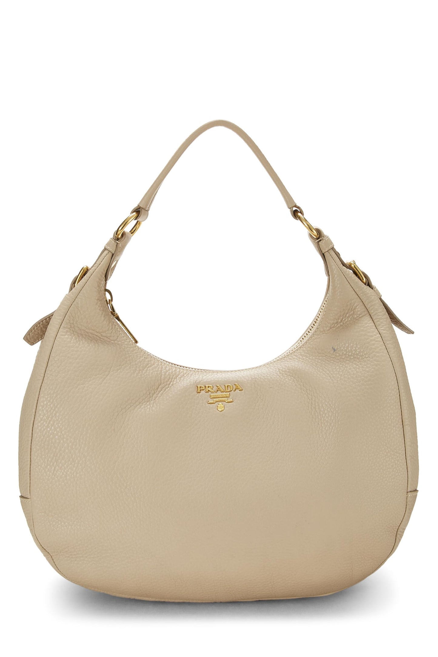 Prada, Beige Vitello Daino Hobo Medium, Beige