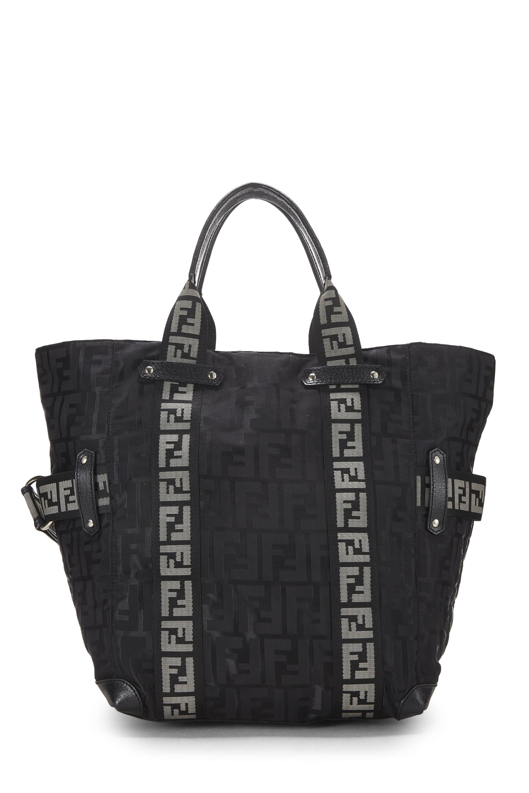 Fendi, Black Zucca Nylon Tote, Black