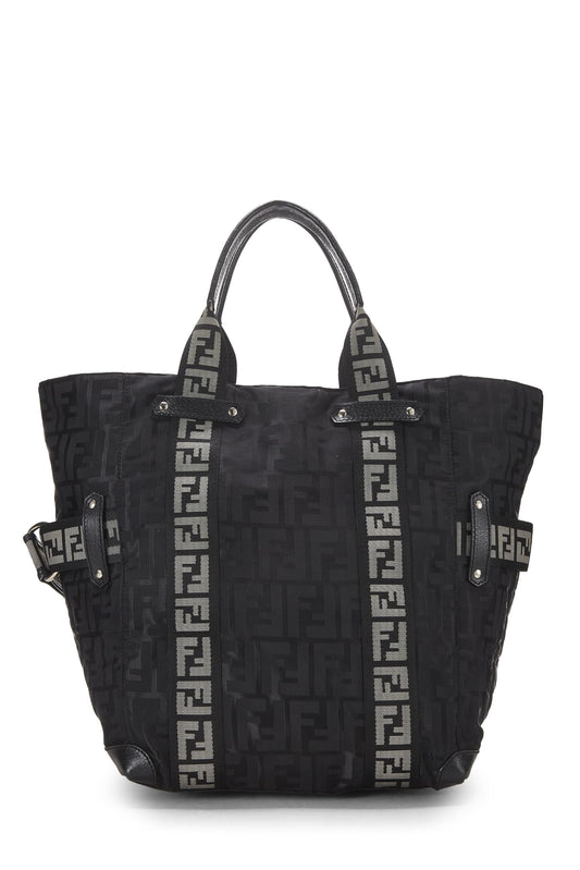 Fendi, Black Zucca Nylon Tote, Black