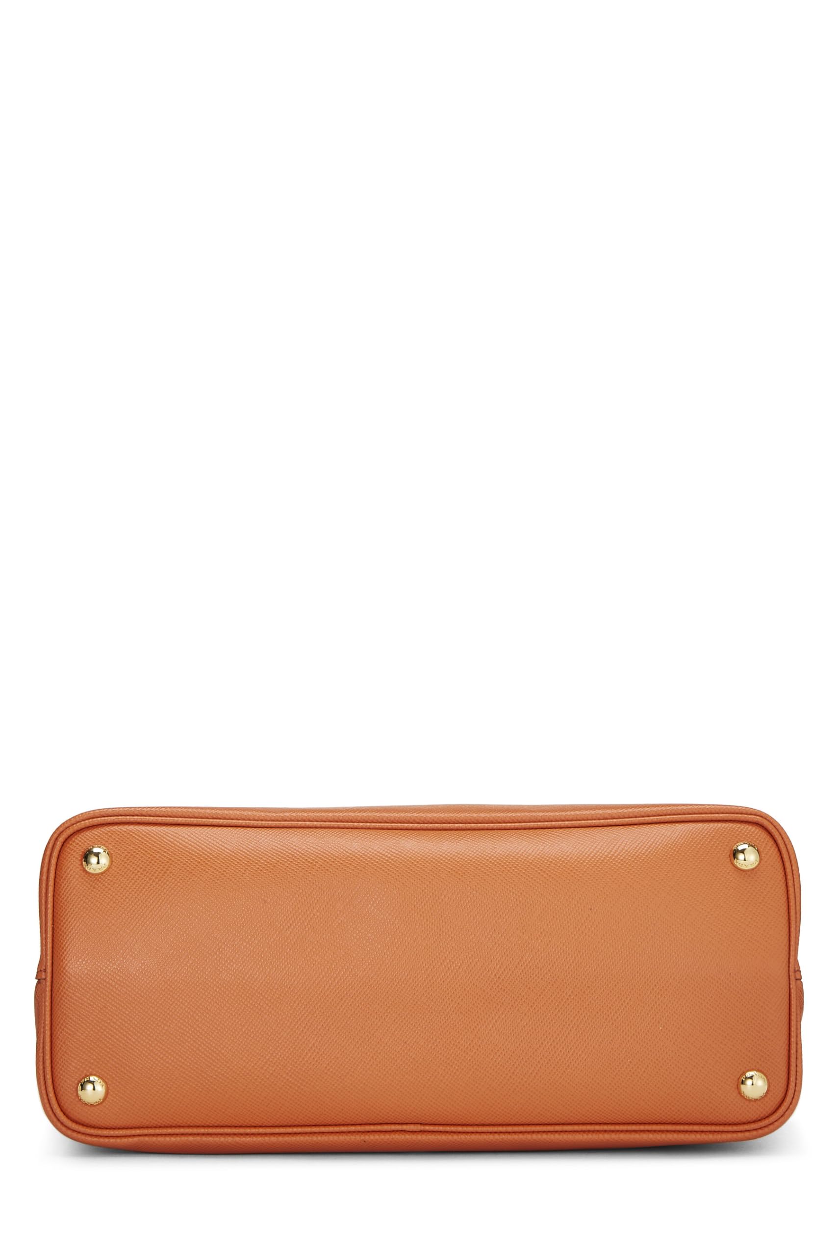 Prada, Orange Saffiano Leather Cuir Double Tote Medium, Orange