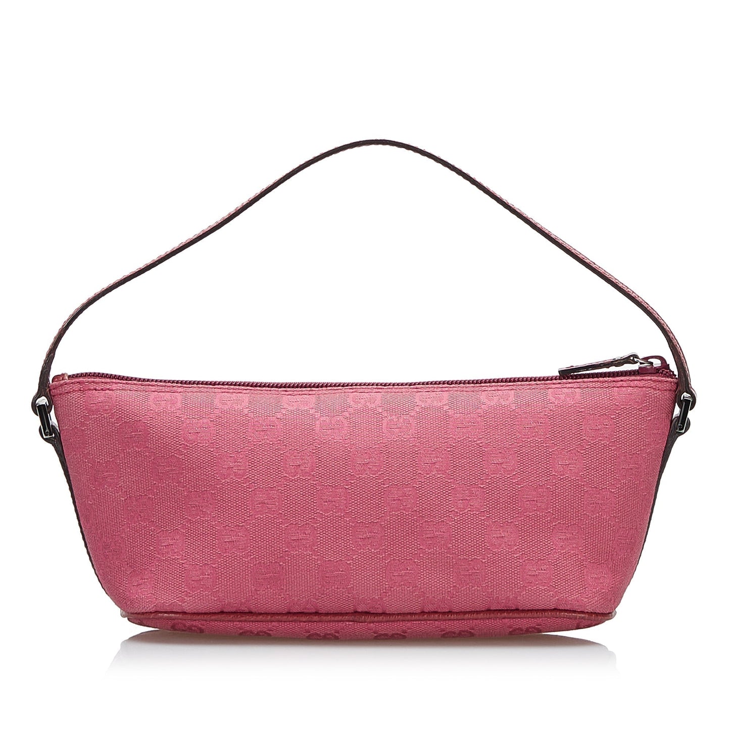 Gucci Baguette Leather Canvas Shoulder Bag