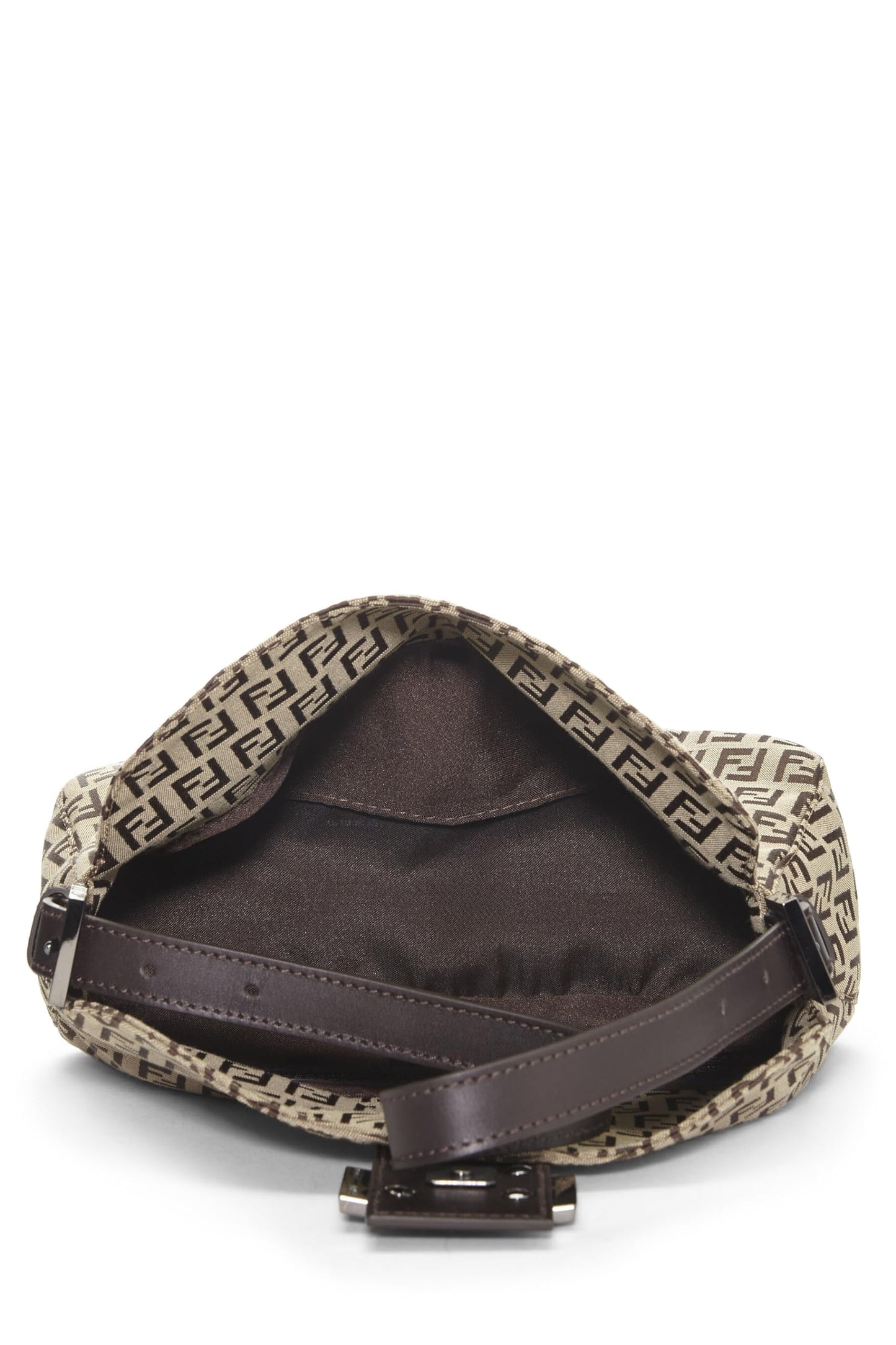 Fendi, Beige Zucchino Canvas Shoulder Bag, Brown