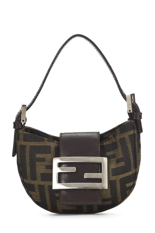 Fendi, Brown Zucca Canvas Croissant Mini, Brown