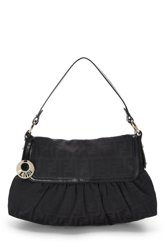 Fendi, Black Zucca Canvas Chef Medium, Black