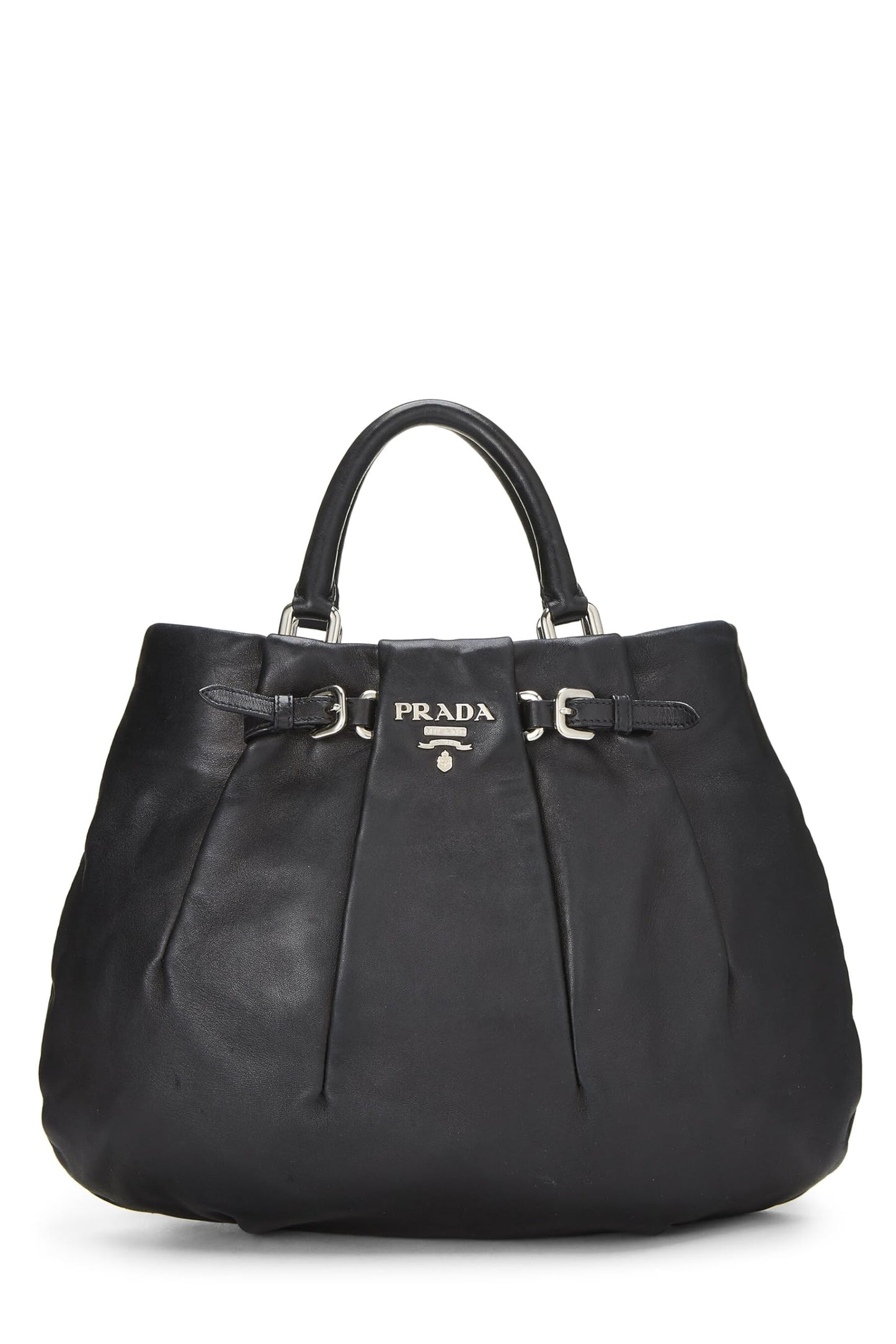 Prada, Black Calfskin Convertible Handbag, Black