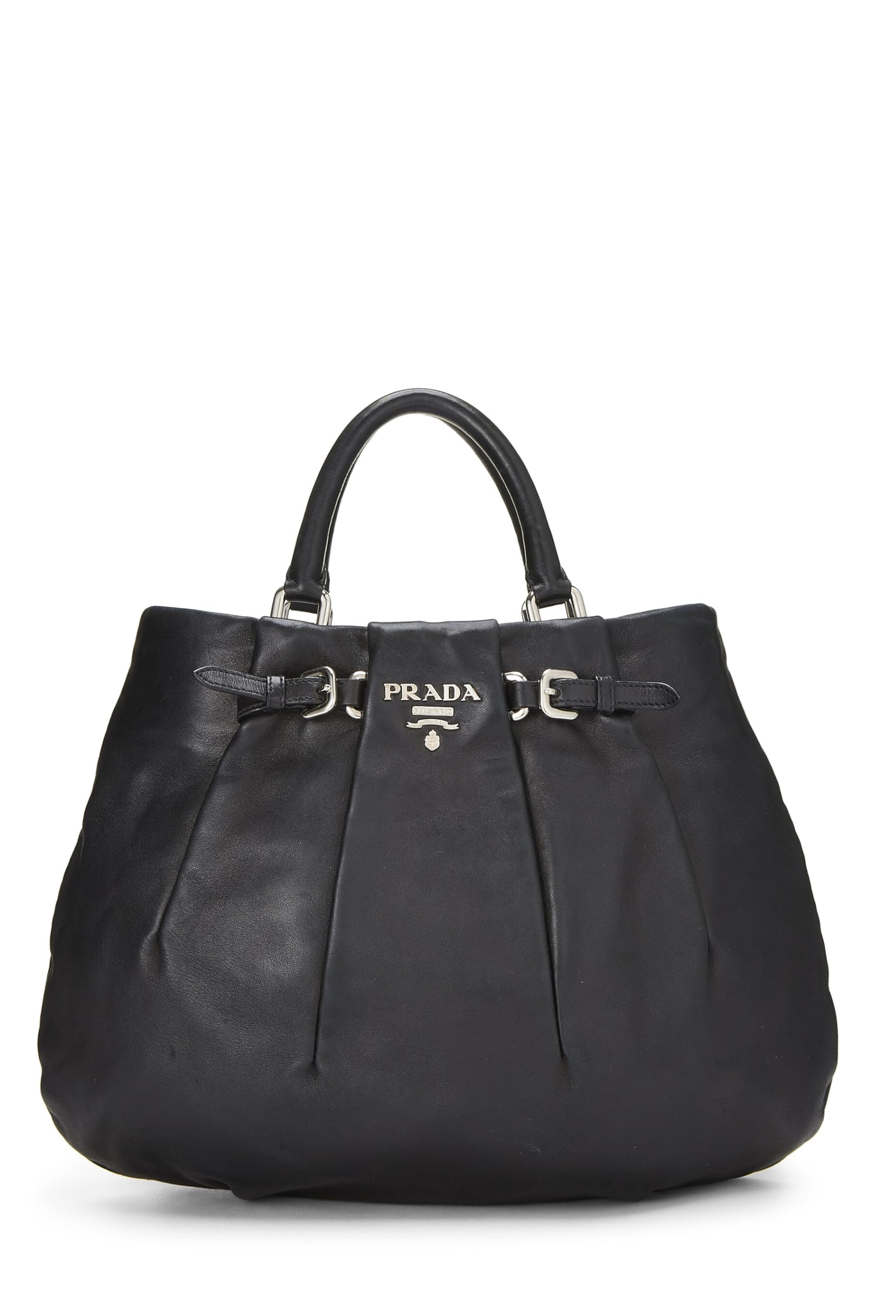 Prada, Black Calfskin Convertible Handbag, Black