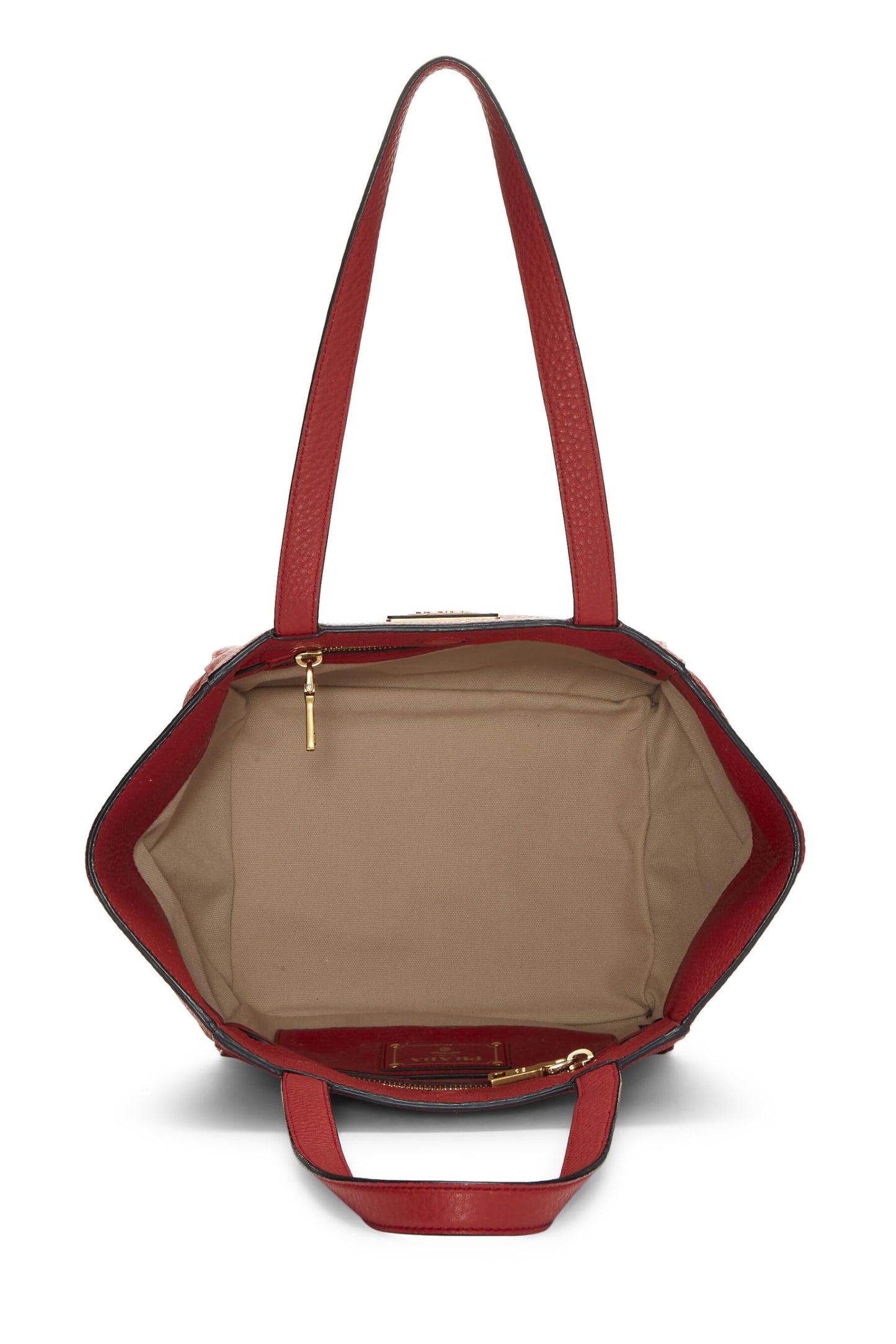 Prada, Red Vitello Daino Tote Small, Red